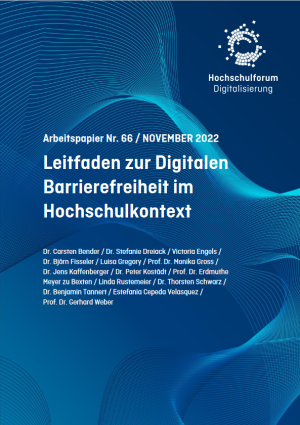 Titelblatt: HFD Arbeitspapier Leitfaden zur digitalen Barrierefreiheit im Hochschulkontext Titelblatt: HFD Arbeitspapier Leitfaden zur digitalen Barrierefreiheit im Hochschulkontext