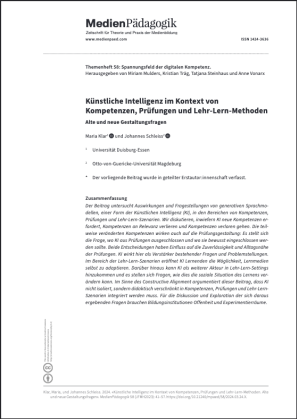 Themenheftbeitrag zu KI_Klar und Schleiss Themenheftbeitrag zu KI_Klr und Schleiss