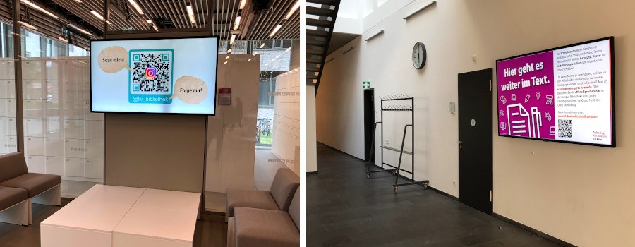 digitale-beschilderung_th_koeln_900.JPG Display im Flurbereich an der TH Köln