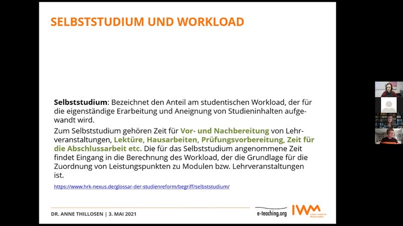 Screenshot aus dem Event "Selbststudium (mit digitalen Medien): selbstverständlich oder neue Herausforderung in den Corona-Semestern?" Screenshot aus dem Event "Selbststudium (mit digitalen Medien): selbstverständlich oder neue Herausforderung in den Corona-Semestern?"